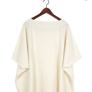 UZI NYC CREAM COARSE COTTON BOX DRESS